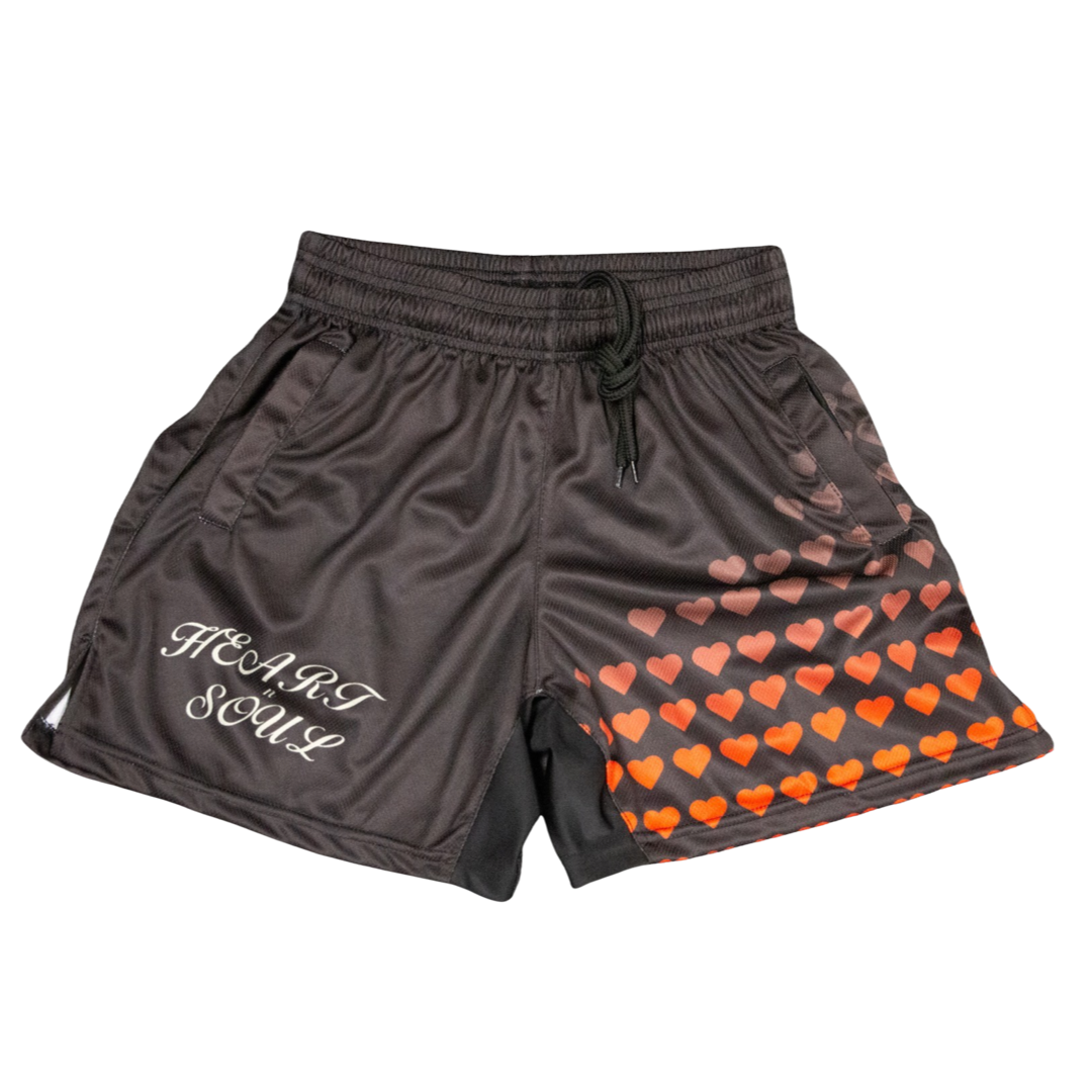 Gradient Heart Mesh Shorts - HeartnsoulJJ