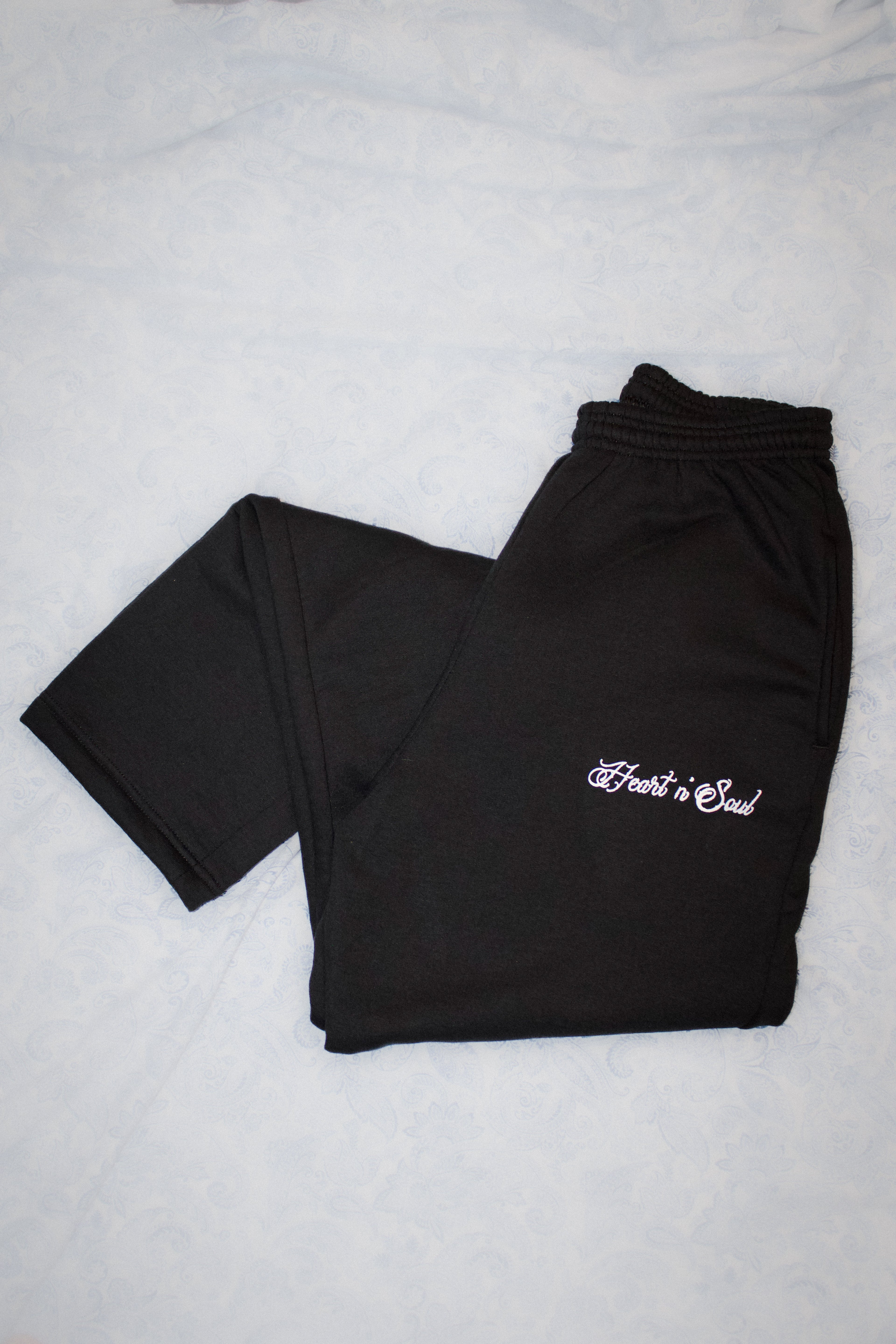 ‘Calligraphy’ Open-Leg Sweatpants - HeartnsoulJJ 