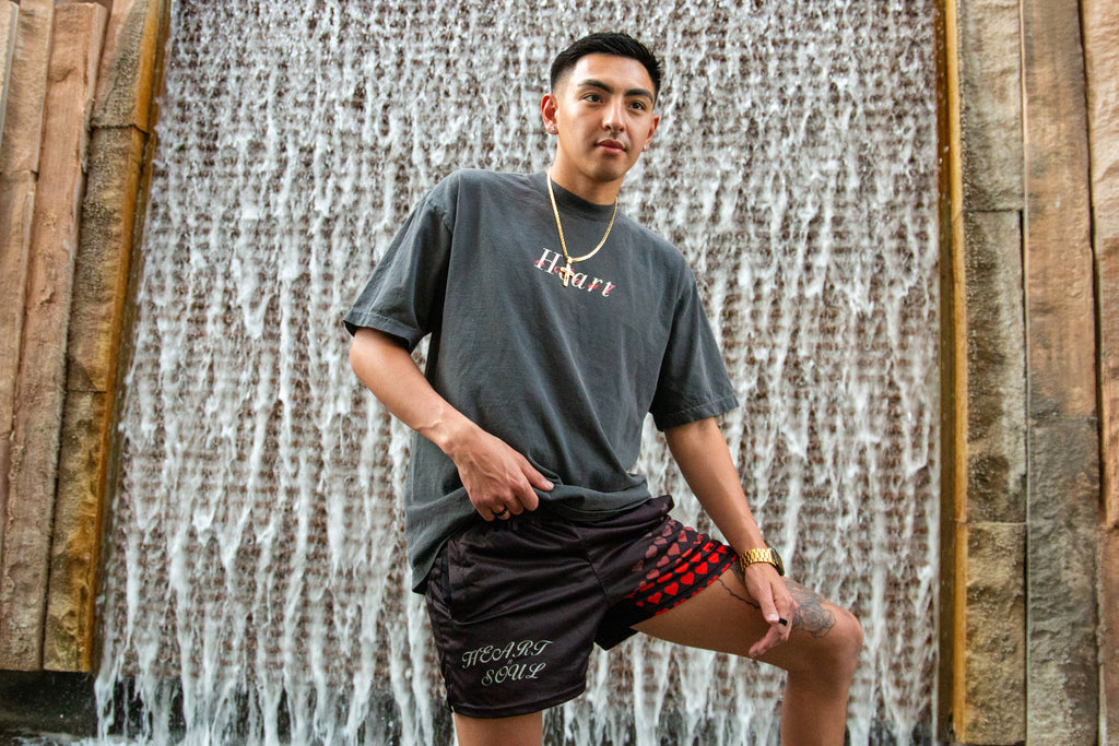 Gradient Heart Mesh Shorts - HeartnsoulJJ 