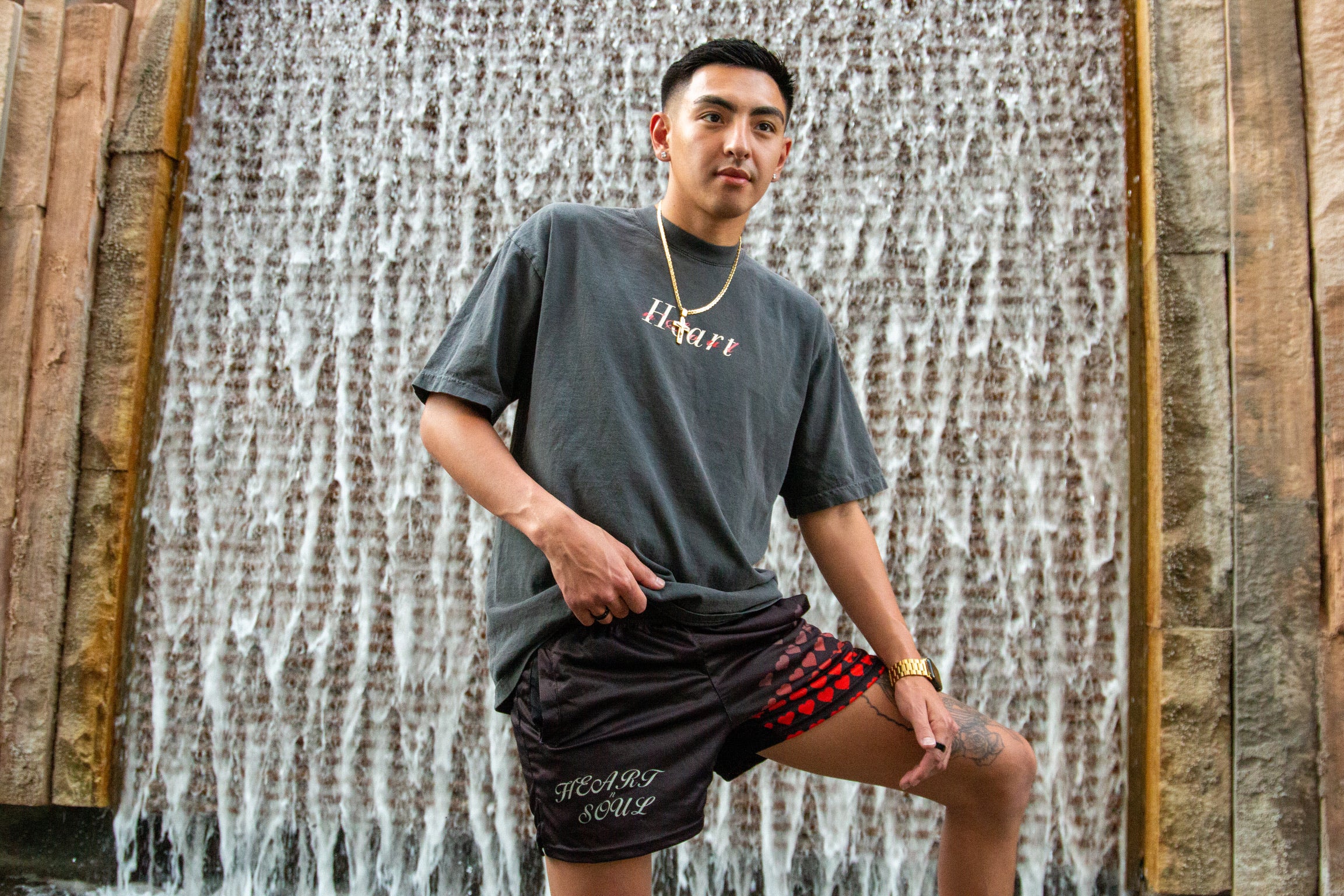 Gradient Heart Mesh Shorts - HeartnsoulJJ 
